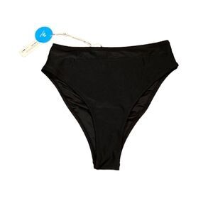 Cupshe Black High Leg Bikini Bottoms, Size M, NWT‎